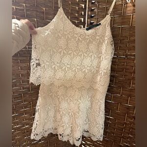 Zara Cream Lace Romper